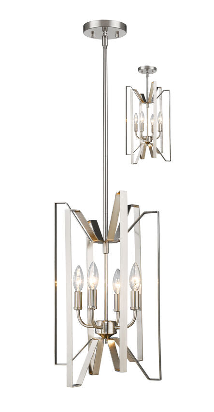 Z-Lite Marsala 12" 4-Light Brushed Nickel Steel Pendant Light