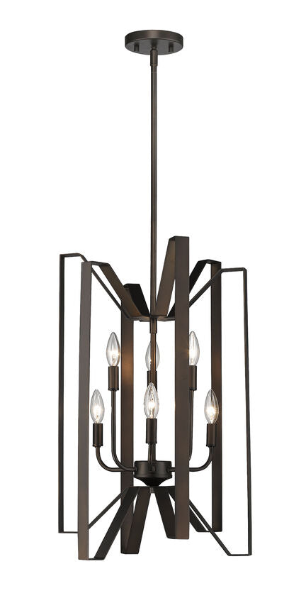 Z-Lite Marsala 16" 6-Light Bronze Steel Pendant Light