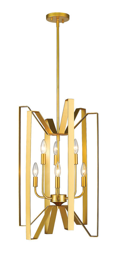Z-Lite Marsala 16" 6-Light Polished Metallic Gold Steel Pendant Light