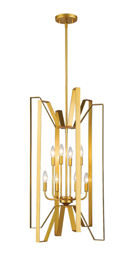 Z-Lite Marsala 19" 8-Light Polished Metallic Gold Steel Pendant Light
