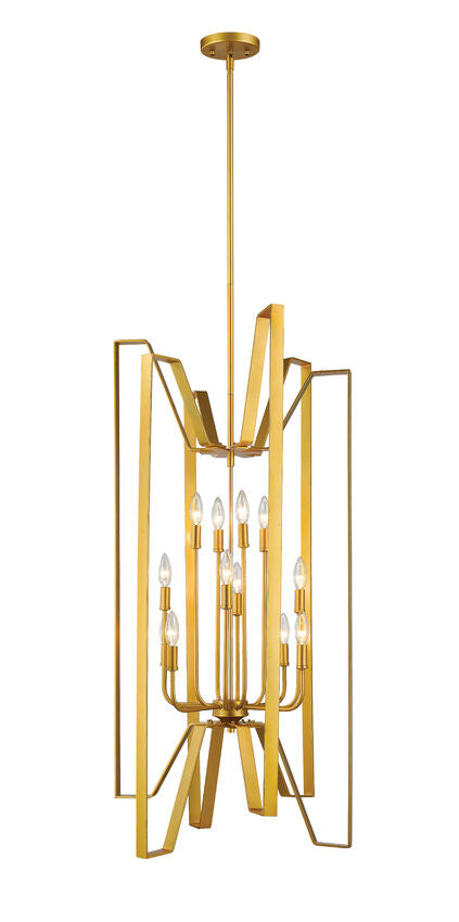 Z-Lite Marsala 22" 12-Light Polished Metallic Gold Steel Pendant Light