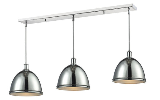 Z-Lite Mason 13" 3-Light Chrome Steel Island Light