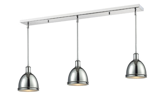 Z-Lite Mason 8" 3-Light Chrome Steel Island Light