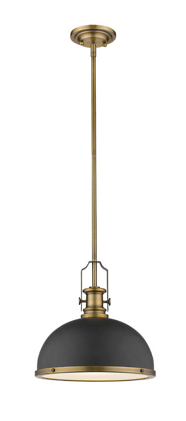 Z-Lite Melange 13" 1-Light Bronze and Heritage Brass Pendant Light