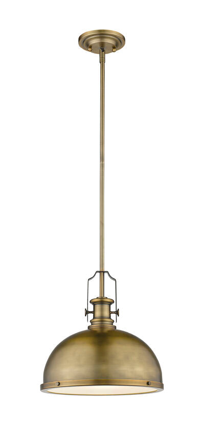 Z-Lite Melange 13" 1-Light Heritage Brass Pendant Light