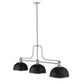 Z-Lite Melange 14" 3-Light Brushed Nickel Billiard Island Light With Matte Black and Brushed Nickel Shade