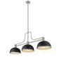 Z-Lite Melange 14" 3-Light Brushed Nickel Billiard Island Light With Matte Black and Brushed Nickel Shade