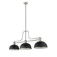 Z-Lite Melange 14" 3-Light Brushed Nickel Billiard Island Light With Matte Black and Brushed Nickel Shade