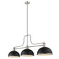 Z-Lite Melange 14" 3-Light Brushed Nickel Billiard Island Light With Matte Black and Brushed Nickel Shade