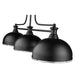 Z-Lite Melange 14" 3-Light Matte Black Billiard Island Light With Matte Black and Brushed Nickel Brass Shade
