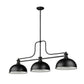 Z-Lite Melange 14" 3-Light Matte Black Billiard Island Light With Matte Black and Brushed Nickel Brass Shade