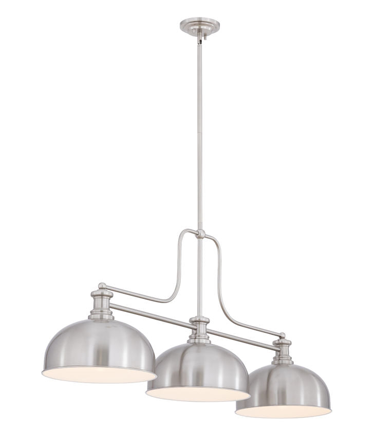 Z-Lite Melange 52" 3-Light Brushed Nickel Steel Billiard Light