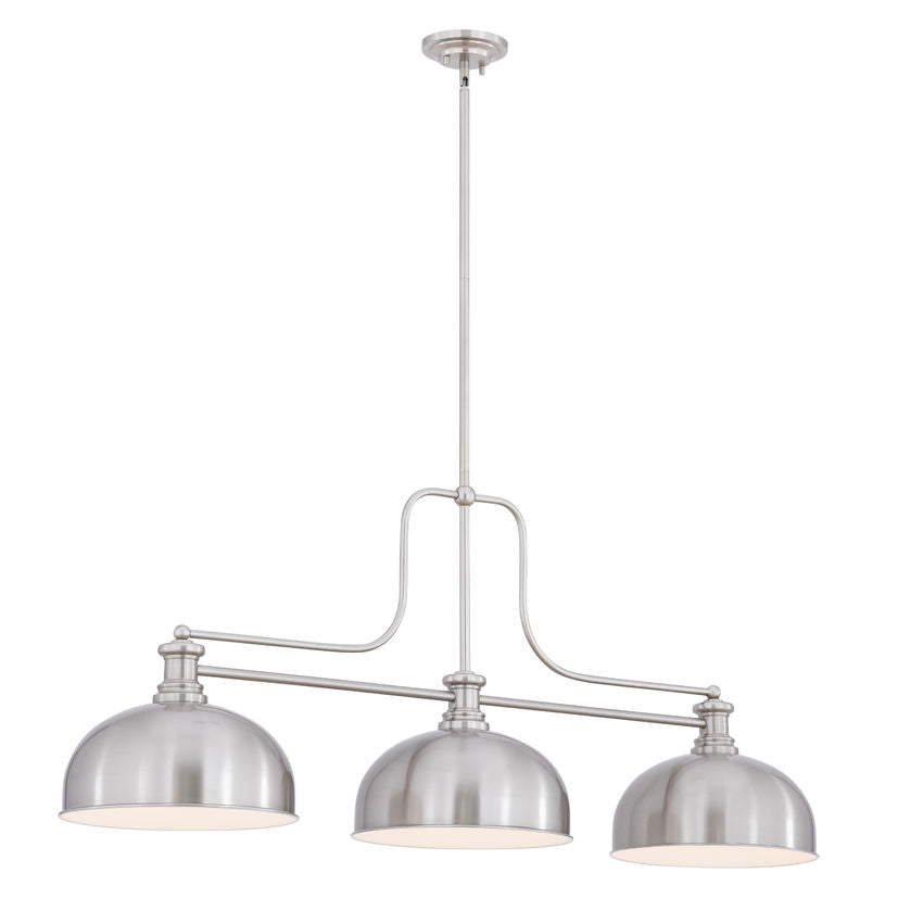 Z-Lite Melange 52" 3-Light Brushed Nickel Steel Billiard Light
