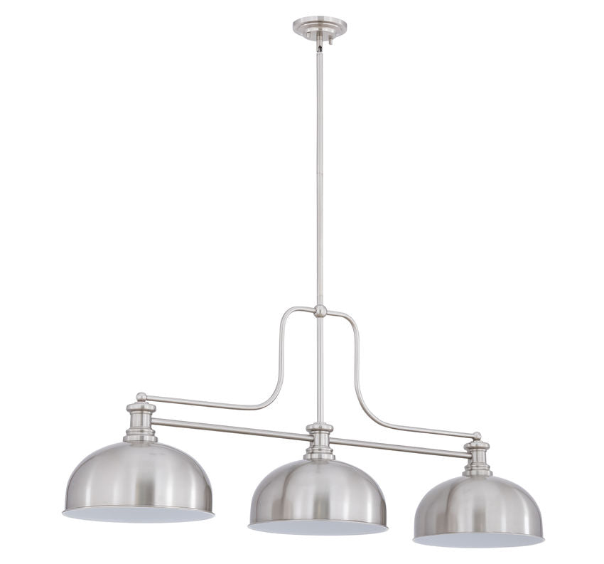 Z-Lite Melange 52" 3-Light Brushed Nickel Steel Billiard Light