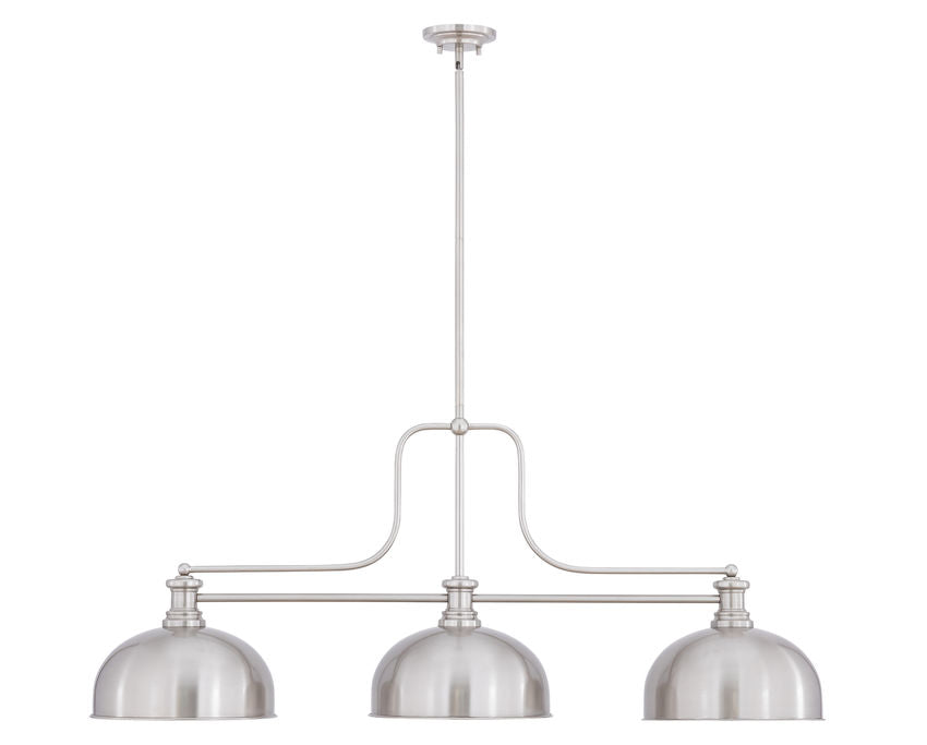 Z-Lite Melange 52" 3-Light Brushed Nickel Steel Billiard Light