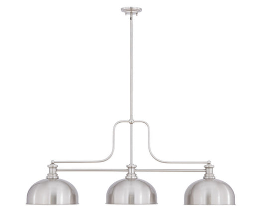 Z-Lite Melange 52" 3-Light Brushed Nickel Steel Billiard Light