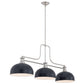 Z-Lite Melange 52" 3-Light Brushed Nickel Steel Frame Matte Black Steel Shade Billiard Light