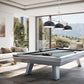 Z-Lite Melange 52" 3-Light Brushed Nickel Steel Frame Matte Black Steel Shade Billiard Light