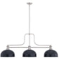 Z-Lite Melange 52" 3-Light Brushed Nickel Steel Frame Matte Black Steel Shade Billiard Light