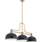 Z-Lite Melange 52" 3-Light Heritage Brass Steel Frame Matte Black and Heritage Brass Steel Shade Billiard Light