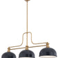 Z-Lite Melange 52" 3-Light Heritage Brass Steel Frame Matte Black and Heritage Brass Steel Shade Billiard Light