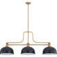 Z-Lite Melange 52" 3-Light Heritage Brass Steel Frame Matte Black and Heritage Brass Steel Shade Billiard Light