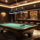 Z-Lite Melange 52" 3-Light Heritage Brass Steel Frame Matte Black and Heritage Brass Steel Shade Billiard Light