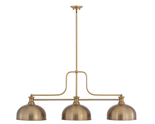Z-Lite Melange 52" 725-3HBR-D13HBR 3-Light Heritage Brass Steel Billiard Light