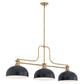 Z-Lite Melange 52" 725-3HBR-D13MB 3-Light Heritage Brass Steel Frame Matte Black Steel Shade Billiard Light