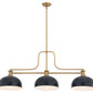 Z-Lite Melange 52" 725-3HBR-D13MB 3-Light Heritage Brass Steel Frame Matte Black Steel Shade Billiard Light
