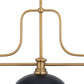 Z-Lite Melange 52" 725-3HBR-D13MB 3-Light Heritage Brass Steel Frame Matte Black Steel Shade Billiard Light