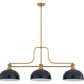Z-Lite Melange 52" 725-3HBR-D13MB 3-Light Heritage Brass Steel Frame Matte Black Steel Shade Billiard Light