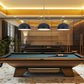 Z-Lite Melange 52" 725-3HBR-D13MB 3-Light Heritage Brass Steel Frame Matte Black Steel Shade Billiard Light