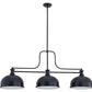 Z-Lite Melange 52" 725-3MB-D12MB 3-Light Matte Black Steel Billiard Light