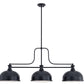 Z-Lite Melange 52" 725-3MB-D12MB 3-Light Matte Black Steel Billiard Light