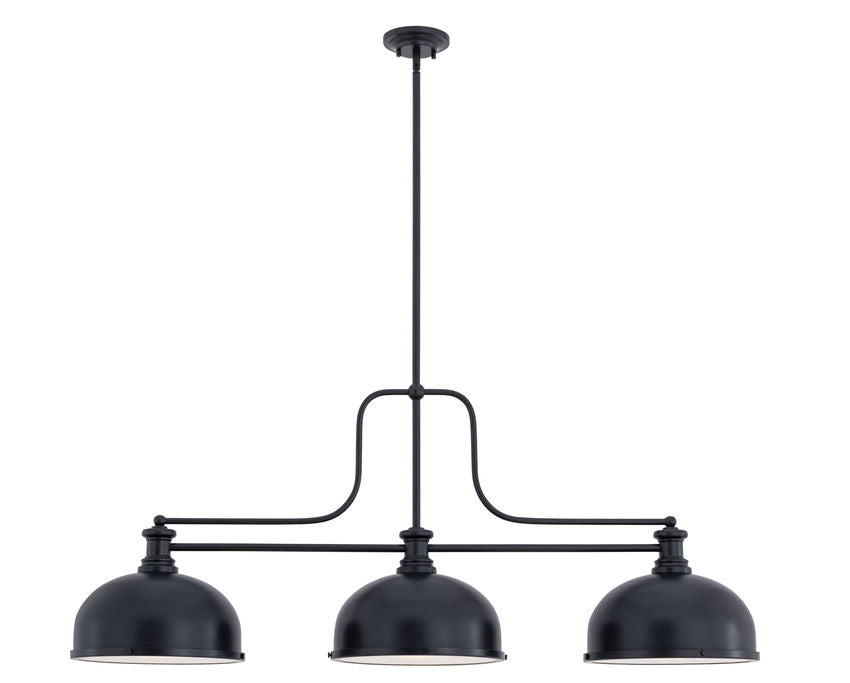 Z-Lite Melange 52" 725-3MB-D12MB 3-Light Matte Black Steel Billiard Light