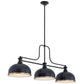 Z-Lite Melange 52" 725-3MB-D12MB+HBR 3-Light Matte Black Steel Frame Matte Black and Heritage Brass Shade Billiard Light