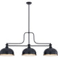 Z-Lite Melange 52" 725-3MB-D12MB+HBR 3-Light Matte Black Steel Frame Matte Black and Heritage Brass Shade Billiard Light