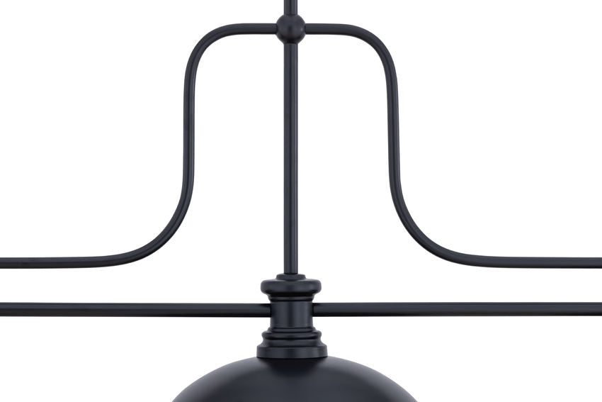 Z-Lite Melange 52" 725-3MB-D12MB+HBR 3-Light Matte Black Steel Frame Matte Black and Heritage Brass Shade Billiard Light
