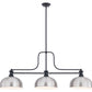 Z-Lite Melange 52" 725-3MB-D13BN 3-Light Matte Black Steel Frame Brushed Nickel Shade Billiard Light