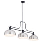 Z-Lite Melange 52" 725-3MB-D13BN 3-Light Matte Black Steel Frame Brushed Nickel Shade Billiard Light