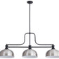 Z-Lite Melange 52" 725-3MB-D13BN 3-Light Matte Black Steel Frame Brushed Nickel Shade Billiard Light