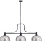 Z-Lite Melange 52" 725-3MB-D13BN 3-Light Matte Black Steel Frame Brushed Nickel Shade Billiard Light