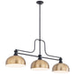 Z-Lite Melange 52" 725-3MB-D13HBR 3-Light Matte Black Steel Frame Heritage Brass Billiard Light