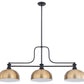 Z-Lite Melange 52" 725-3MB-D13HBR 3-Light Matte Black Steel Frame Heritage Brass Billiard Light
