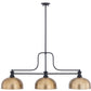 Z-Lite Melange 52" 725-3MB-D13HBR 3-Light Matte Black Steel Frame Heritage Brass Billiard Light