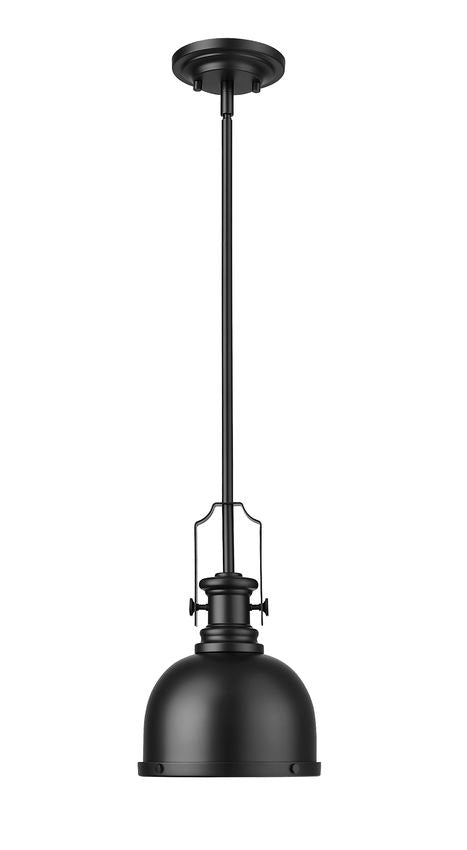 Z-Lite Melange 725MP-MB 1-Light Matte Black Steel Pendant Light