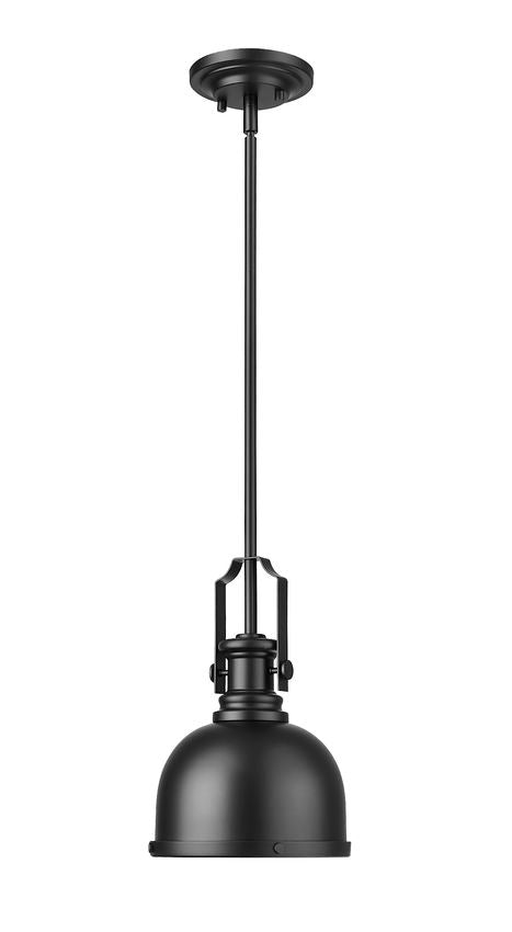 Z-Lite Melange 725MP-MB 1-Light Matte Black Steel Pendant Light
