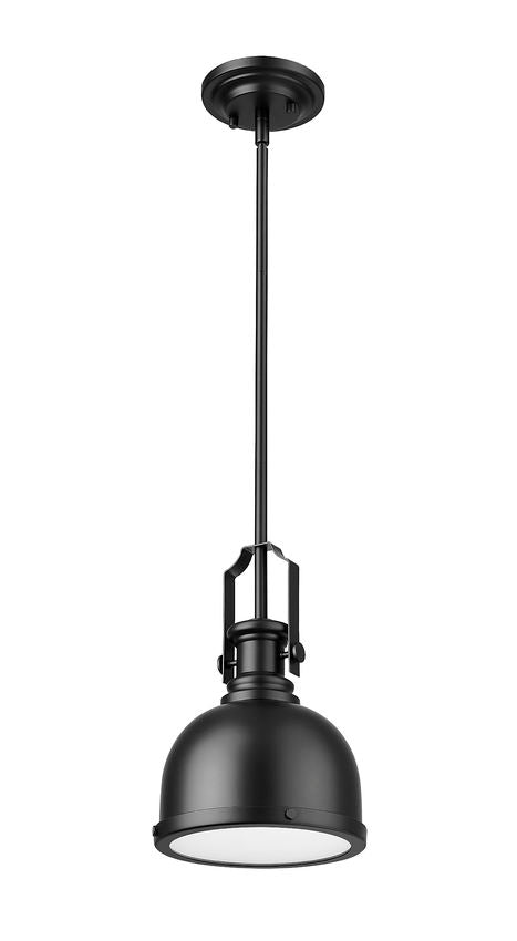 Z-Lite Melange 725MP-MB 1-Light Matte Black Steel Pendant Light