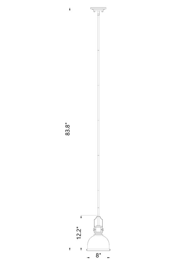 Z-Lite Melange 725MP-MB 1-Light Matte Black Steel Pendant Light